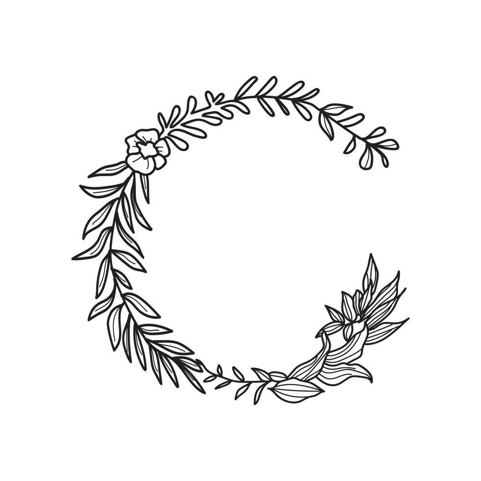 Kunstsammlung von natürlichen floralen Kräuterblättern Blumen im Silhouettenstil. elegante illustration der dekorativen schönheit für handgezeichnetes blumenmuster vektor