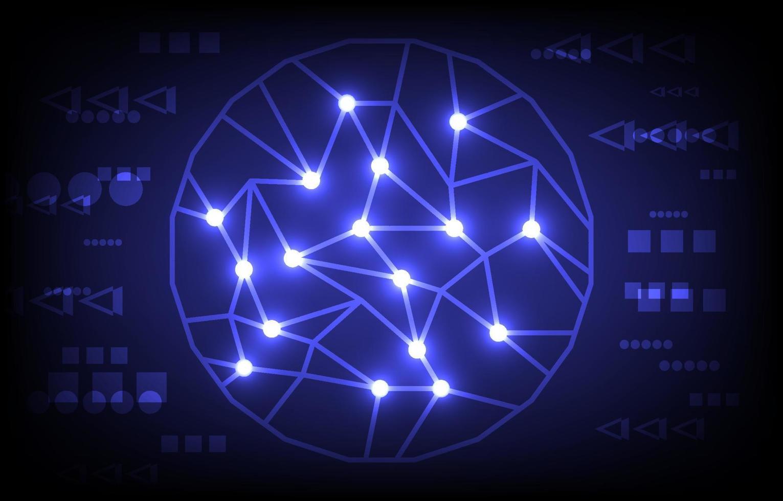 global nätverk förbindelse. stor data visualisering. social nätverk kommunikation i de global dator nätverk. sfär skydda skydda i abstrakt stil. sfär rader teknologi bakgrund. vektor. vektor