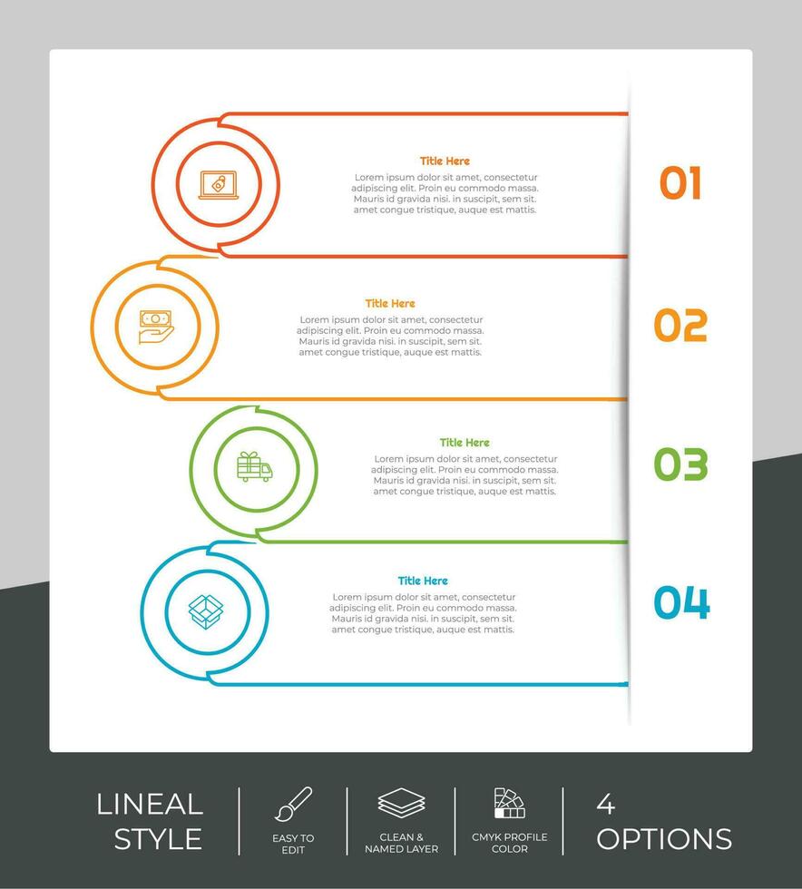 line option quadrat infografik mit papiereffektkonzept für finanzunternehmen. Option Infografik kann für Präsentation, Broschüre und Marketing verwendet werden. vektor