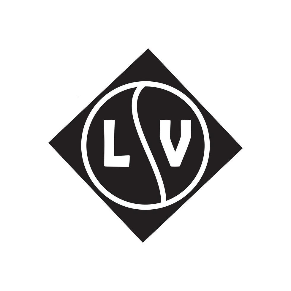LV-Buchstaben-Logo-Design. LV-kreatives Anfangs-LV-Buchstaben-Logo-Design. lv kreative Initialen schreiben Logo-Konzept. vektor