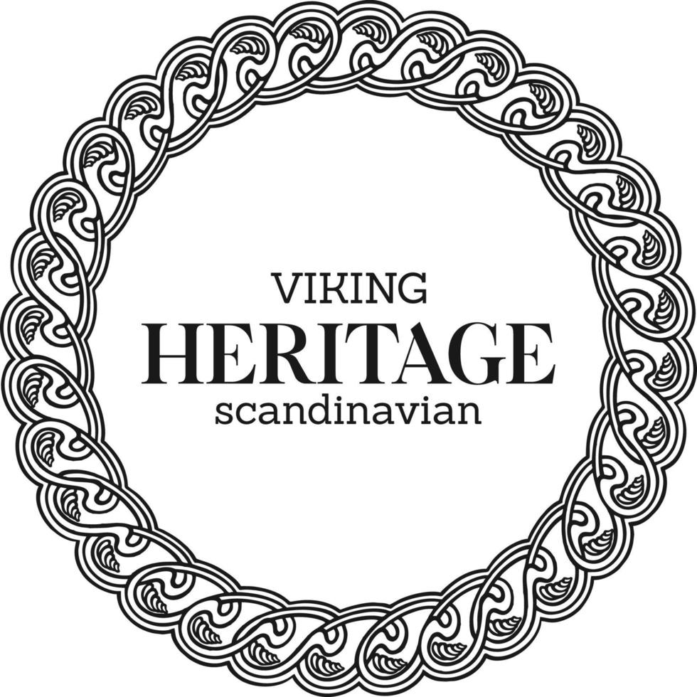 alte wikinger skandinavische wirbel verzieren monochrome vektorillustrationen für ihr arbeitslogo, maskottchenwaren-t-shirt, aufkleber- und etikettendesigns, poster, grußkarten-werbegeschäft vektor