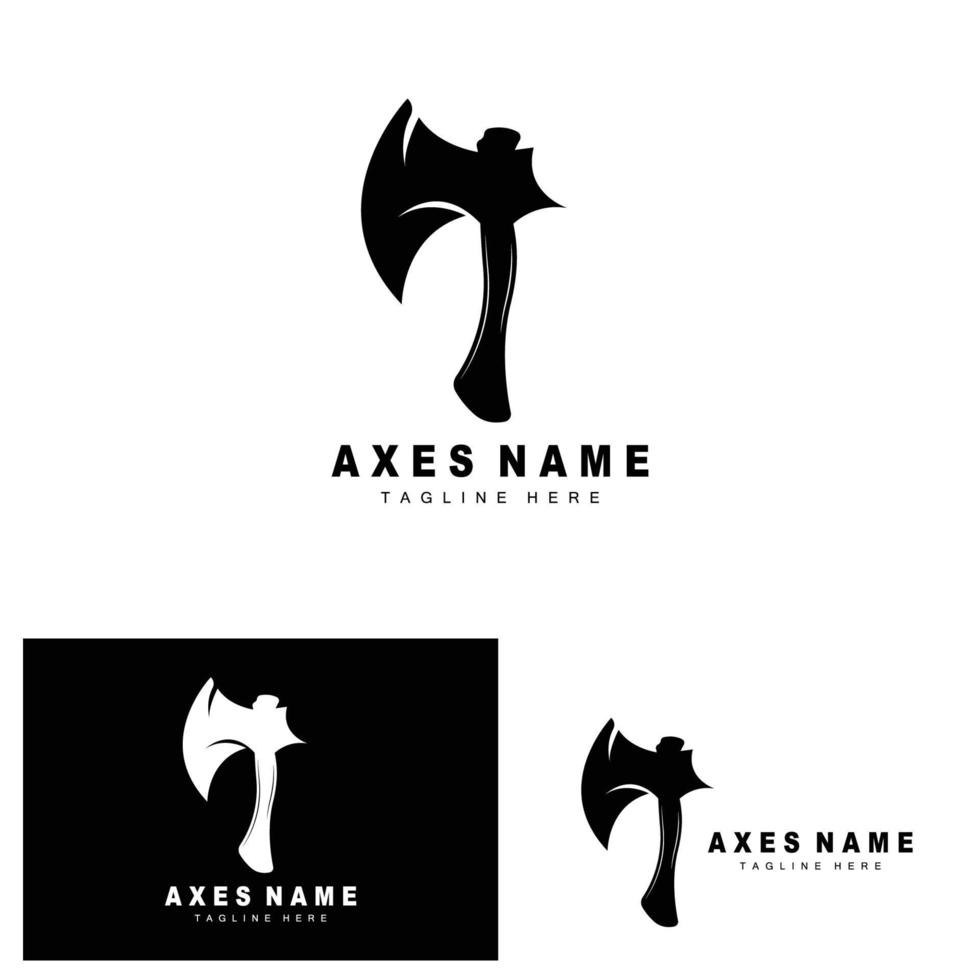 Axt-Logo-Design, Kriegswerkzeug-Illustration und Holzfäller-Vektor vektor