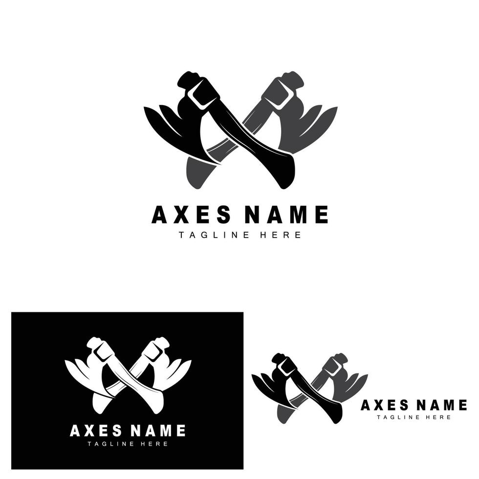 Axt-Logo-Design, Kriegswerkzeug-Illustration und Holzfäller-Vektor vektor