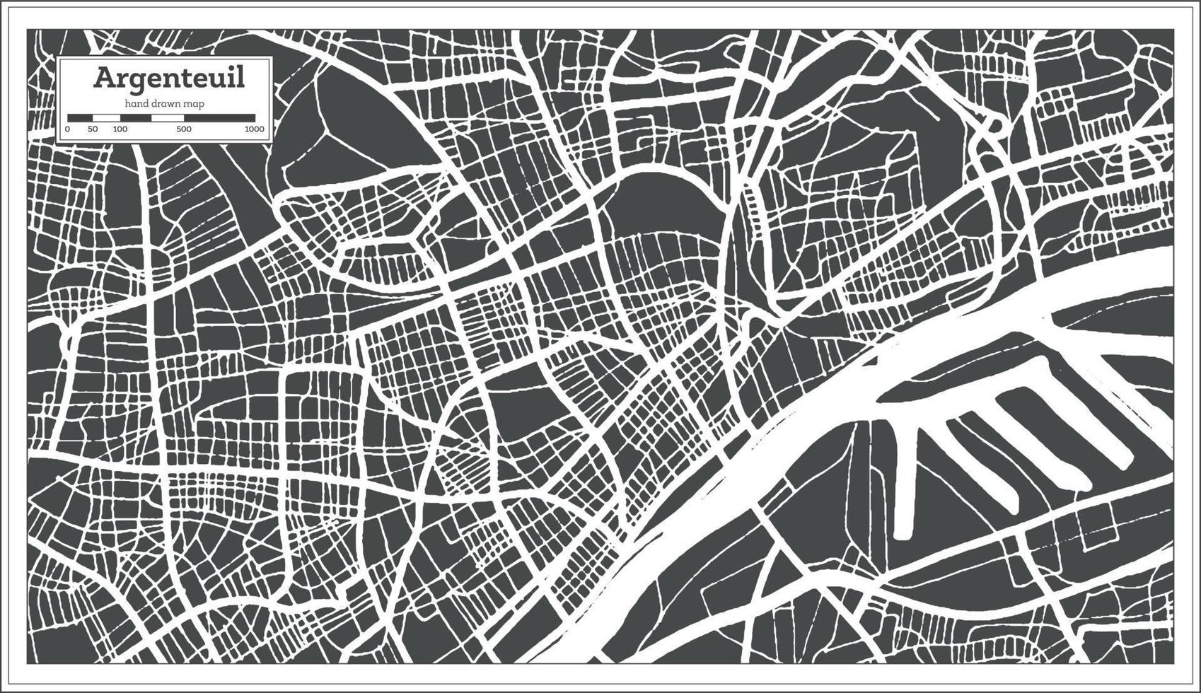 argenteuil Frankrike stad Karta i retro stil. översikt Karta. vektor illustration.