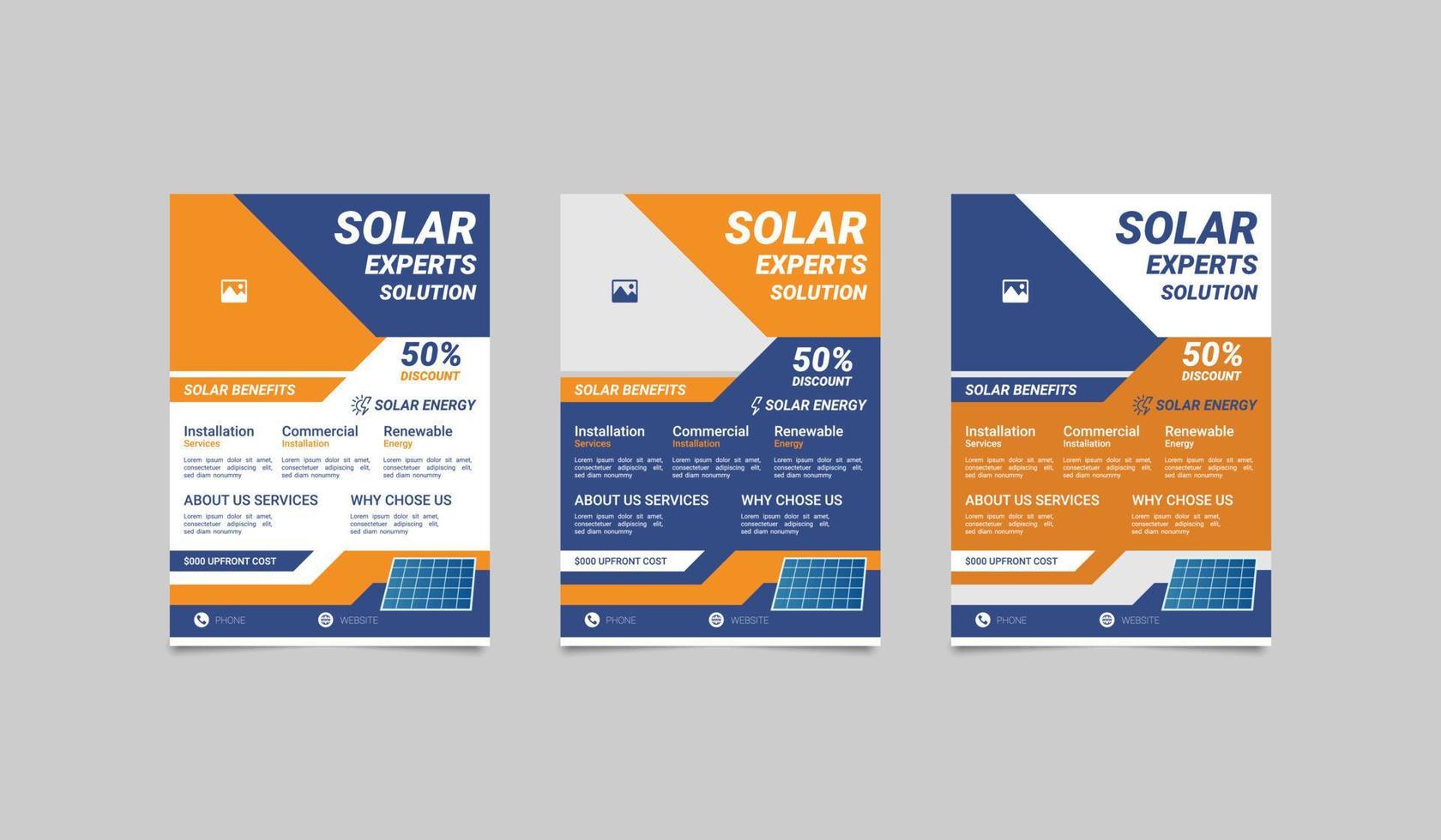 sol- energi flygblad. hus sol- energi systemet flygblad, grön energi flygblad folder design. vektor