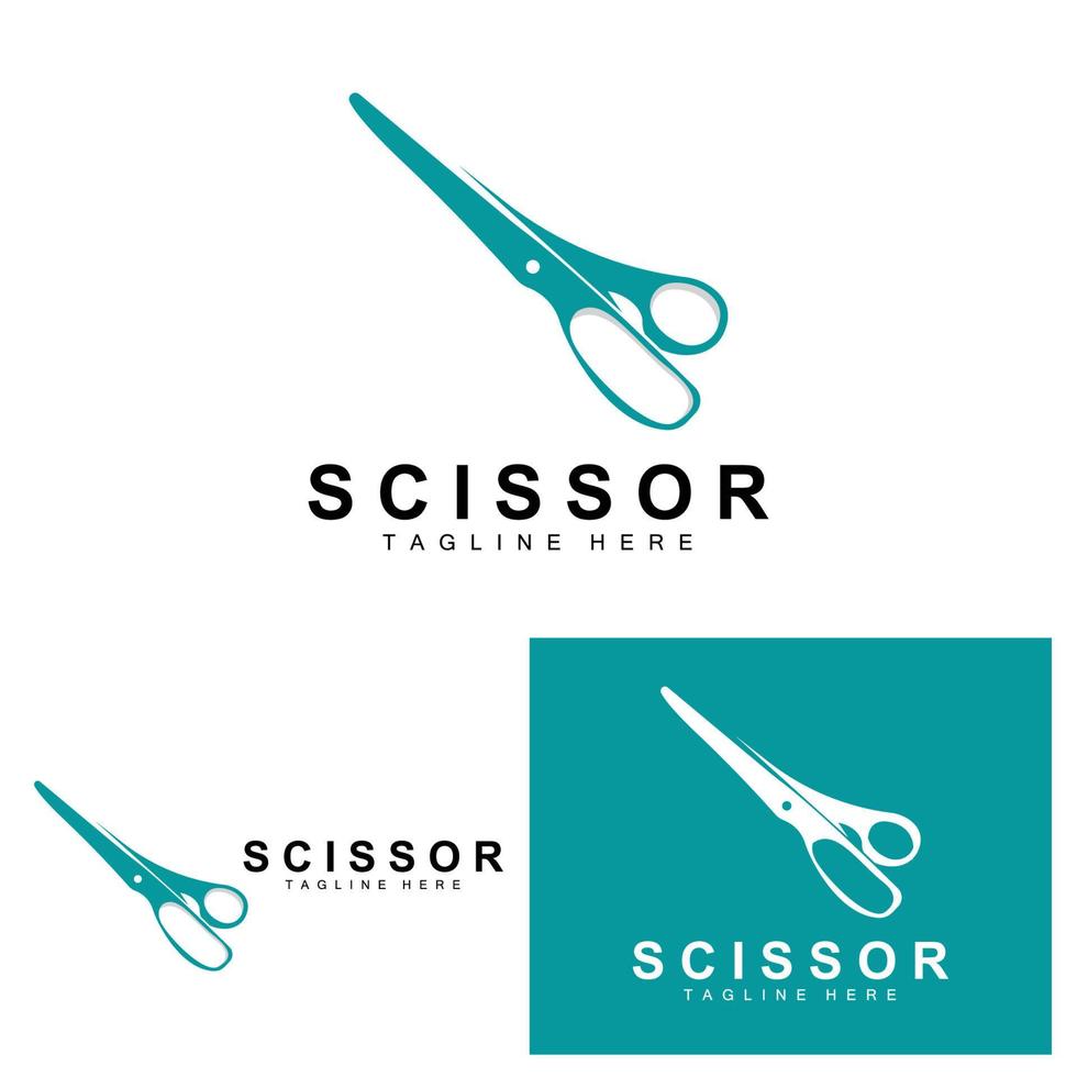 Scheren-Logo-Design, Barbershop-Rasierer-Vektor, Babershop-Scheren-Markenillustration vektor