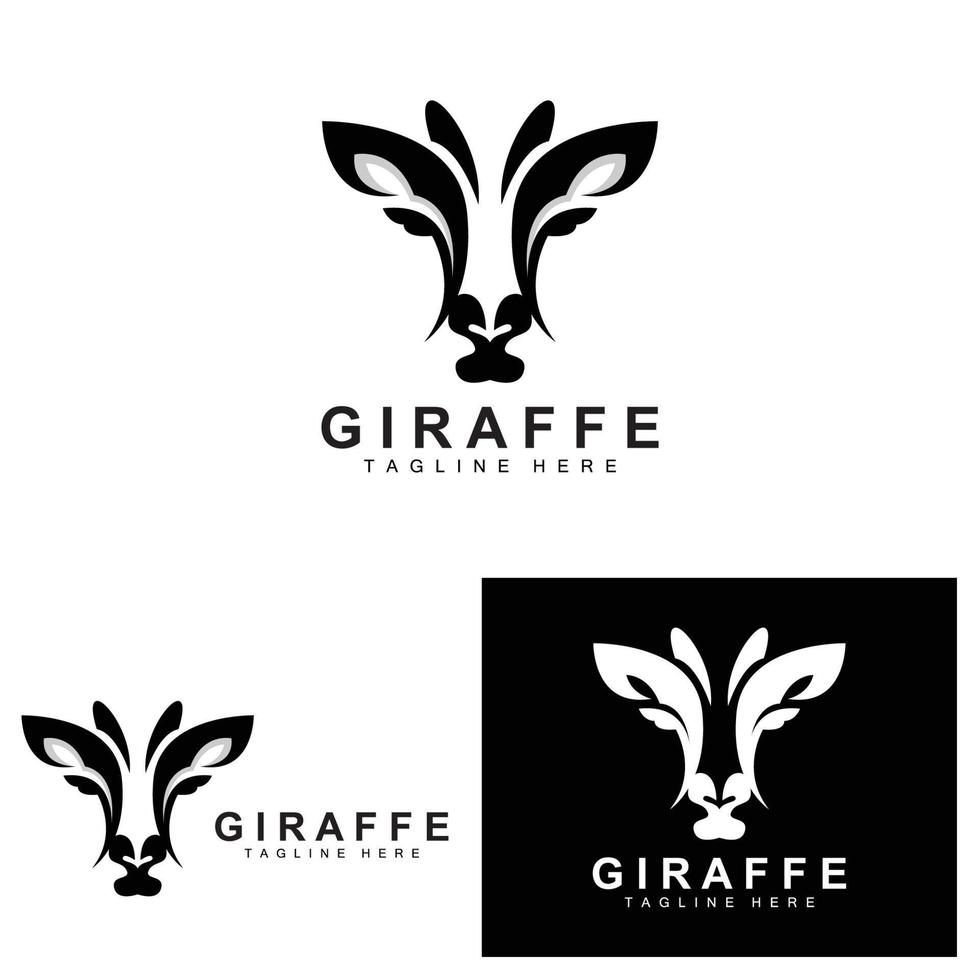 giraff logotyp design, giraff huvud vektor silhuett, hög nacke djur, Zoo, tatuering illustration, produkt varumärke