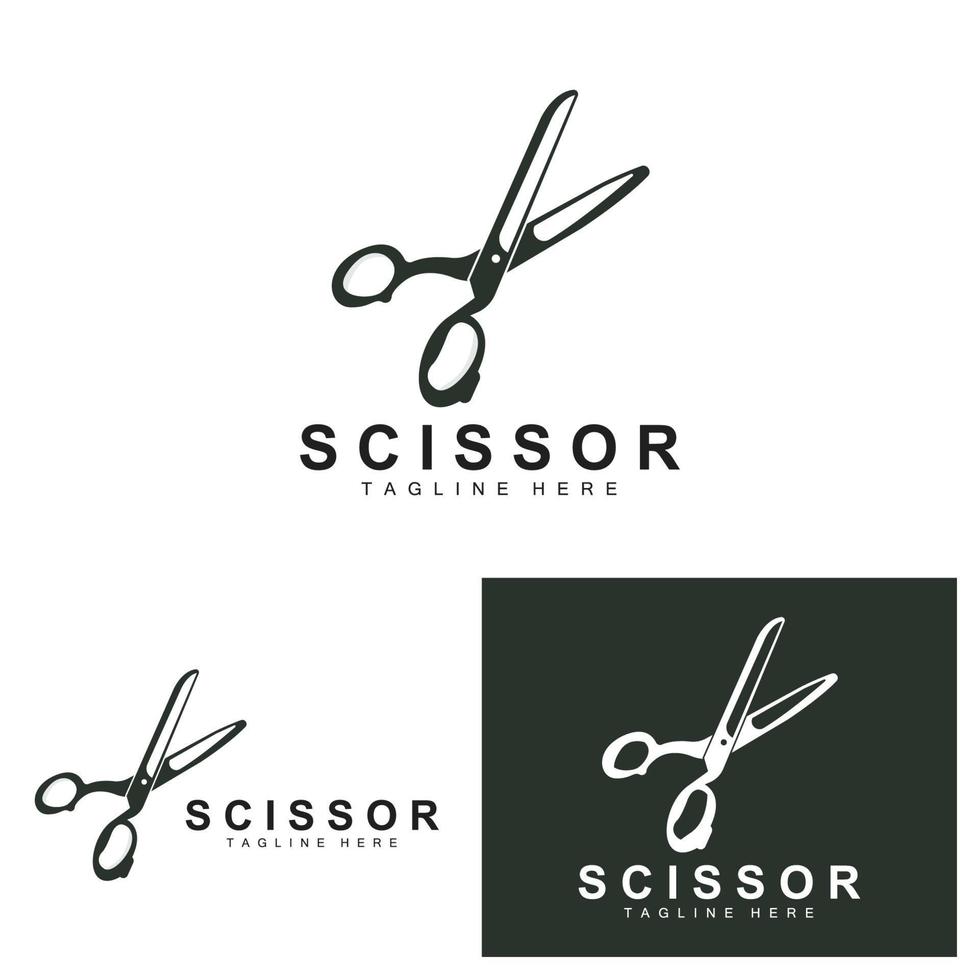 Scheren-Logo-Design, Barbershop-Rasierer-Vektor, Babershop-Scheren-Markenillustration vektor