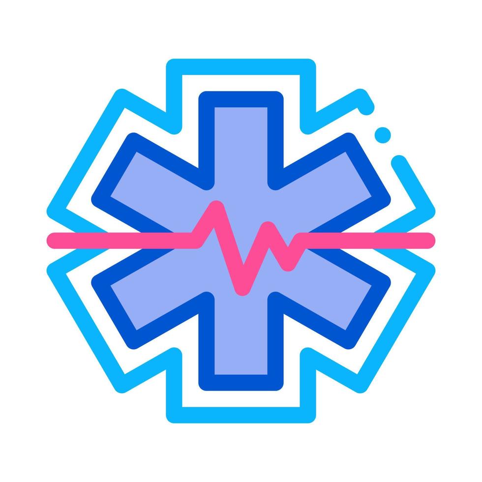 Hypothermie Kardiogramm Probleme Symbol Vektor Umriss Illustration
