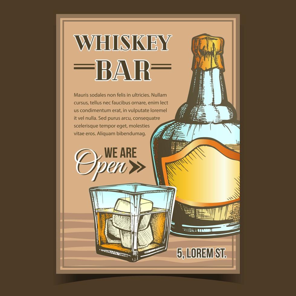 Whisky-Bar kreativer Werbeplakatvektor vektor