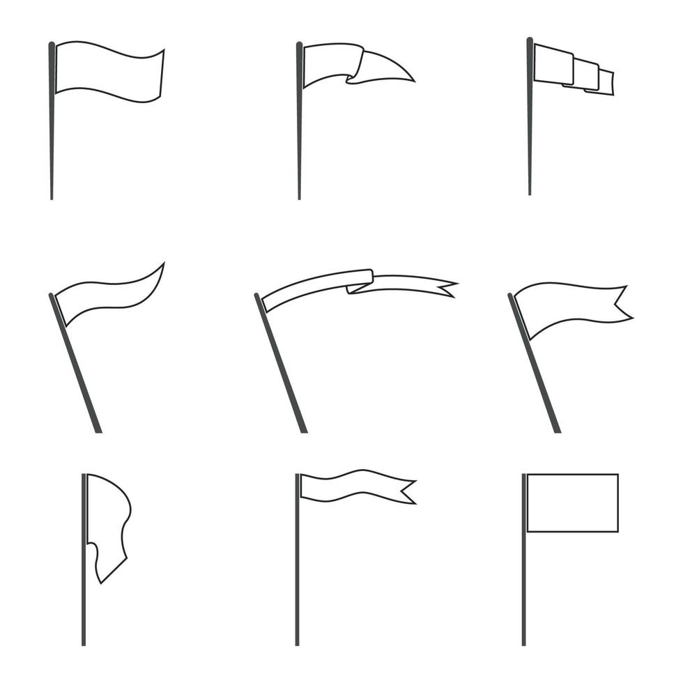 Reihe von Symbolen auf einem Thema Flags vektor