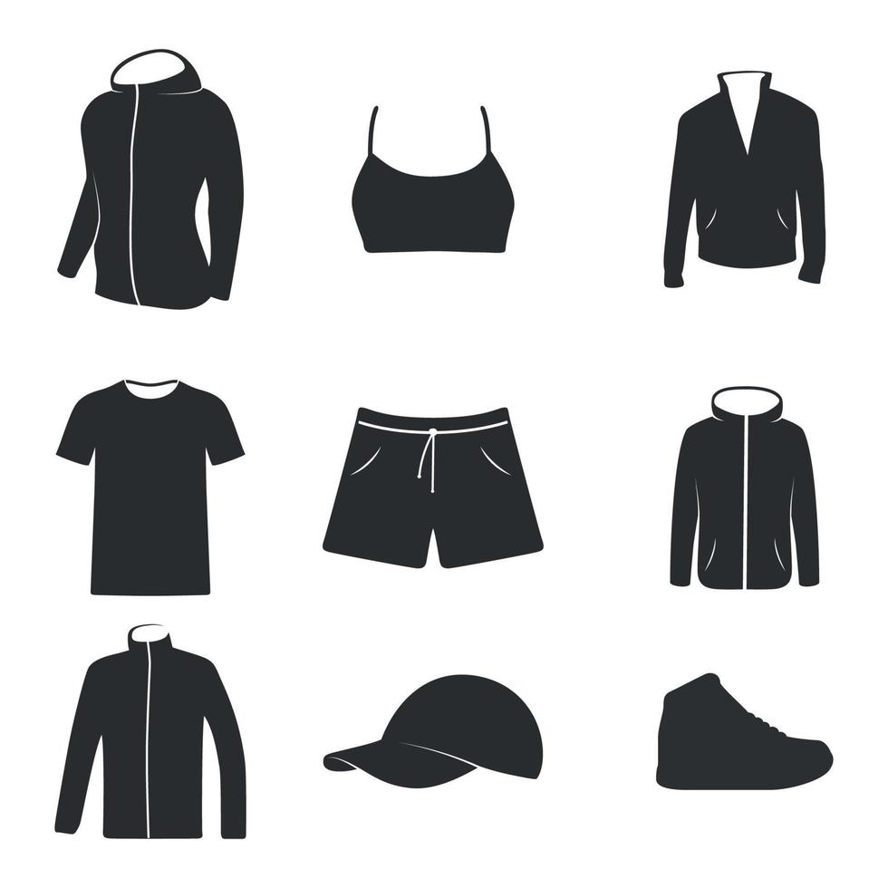 Reihe von Symbolen zu einem Thema Sportbekleidung vektor
