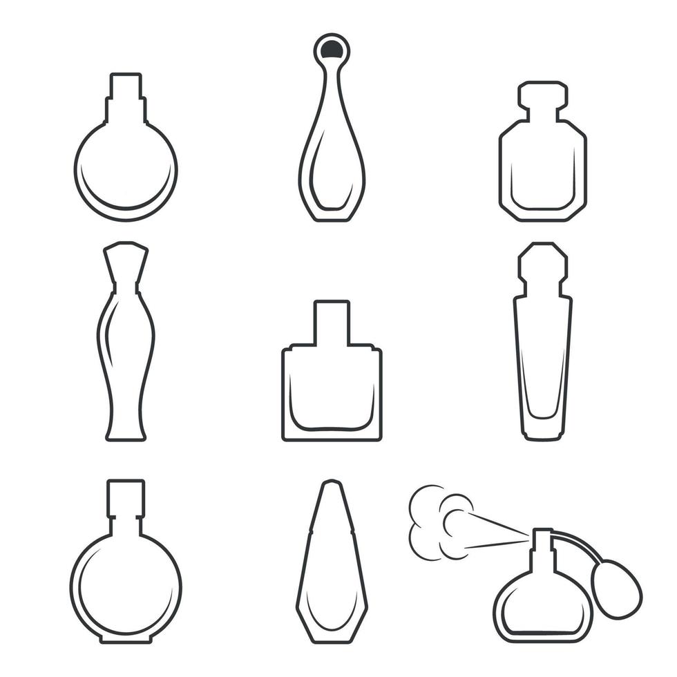 Reihe von isolierten Symbolen zu einem Thema Parfüm vektor