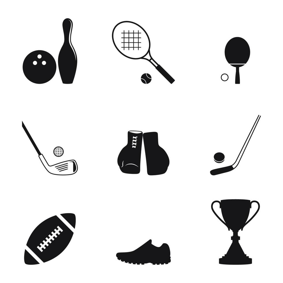 Reihe von isolierten Symbolen zu einem Thema Sport vektor