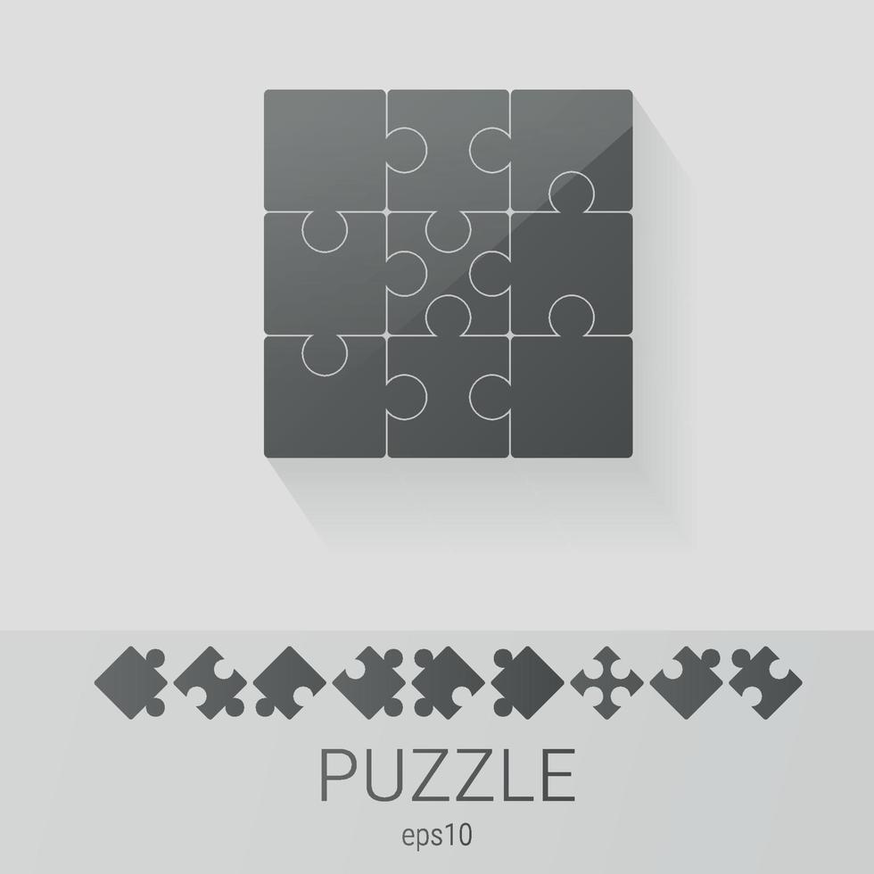 Reihe von isolierten Symbolen auf einem Themenpuzzle vektor