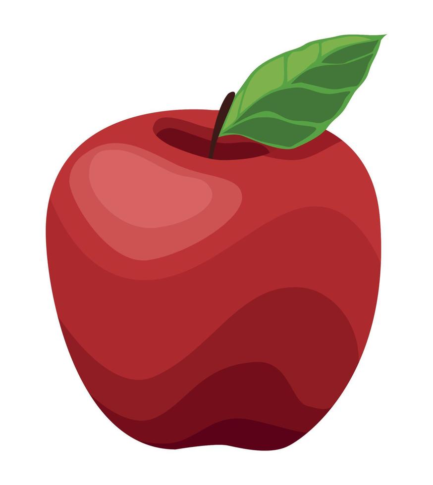 färsk äpple frukt röd vektor