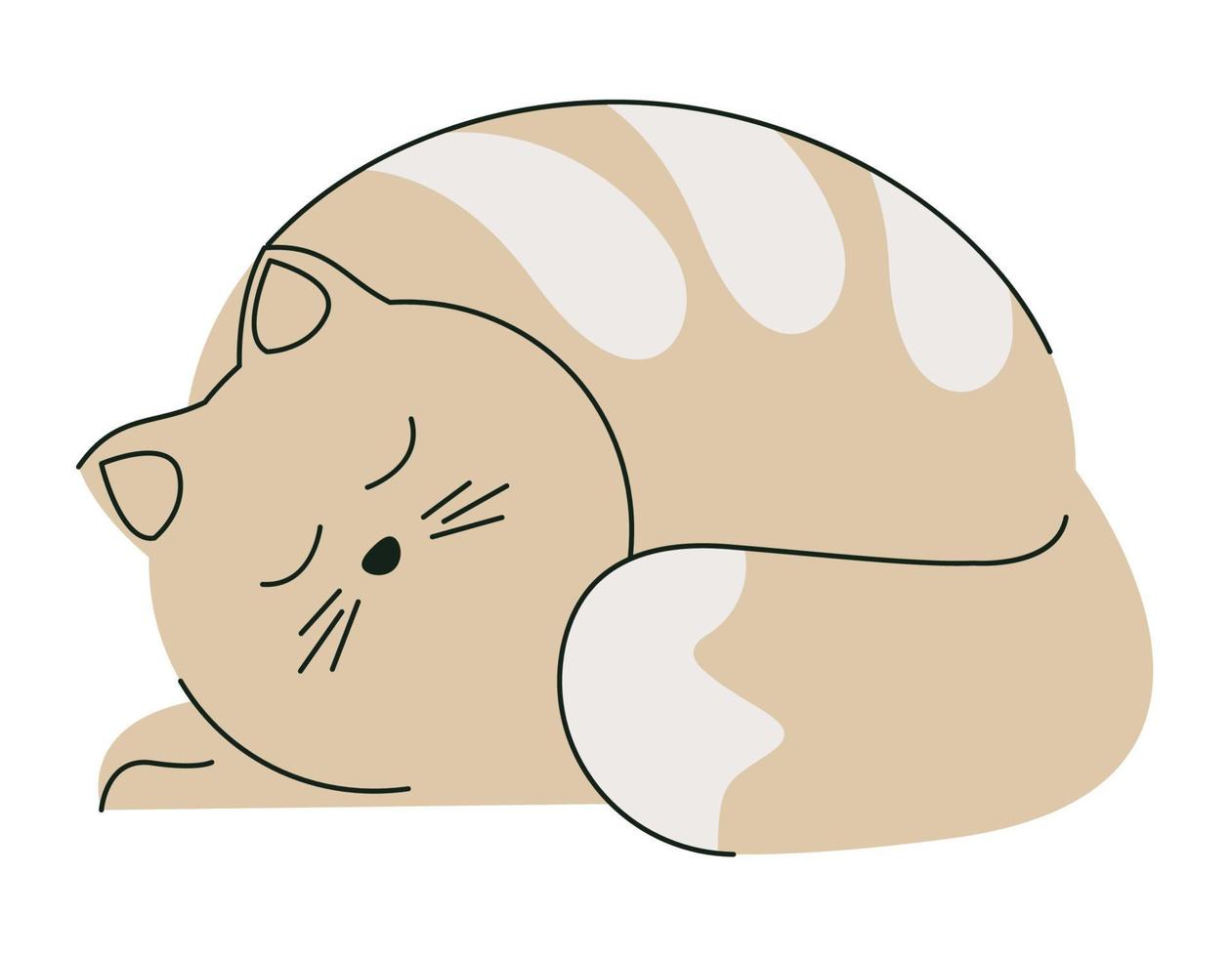 kleine beige Katze schläft vektor