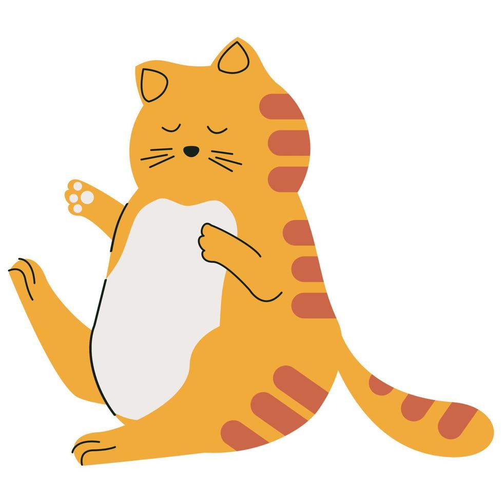 söt liten gul katt vektor