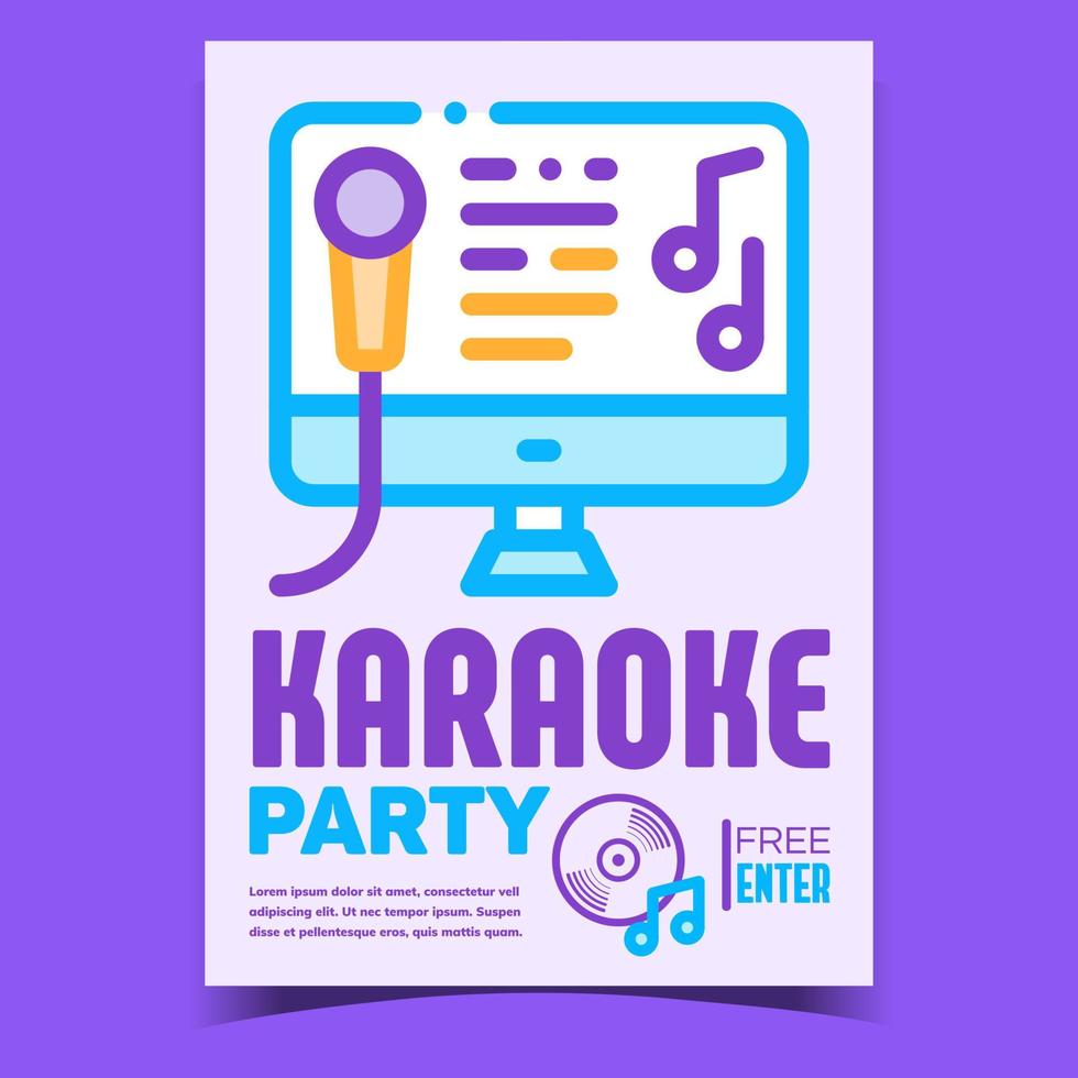 karaoke fest kreativ PR affisch vektor