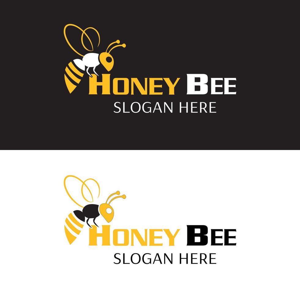 Honigbienen-Logo-Design-Ikone Vektorgrafiken vektor