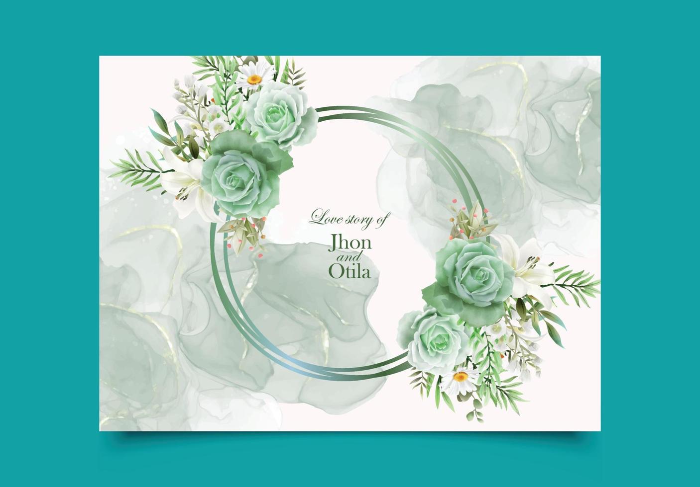 bröllop inbjudan kort uppsättning med en skön blommor design eps vektor design