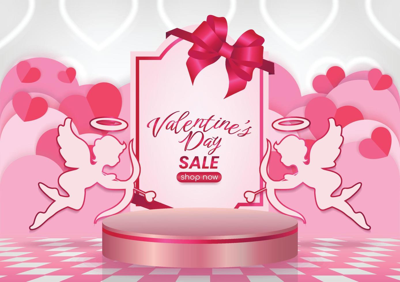 happy valentinstag verkauf website banner hintergrund vektor