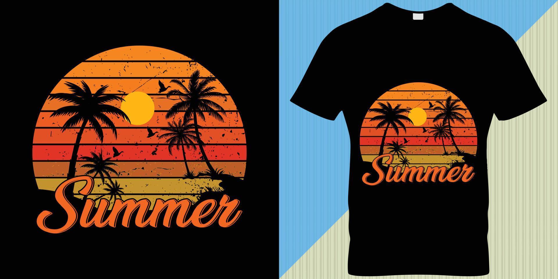 sommar säsong t-shirt design. vektor