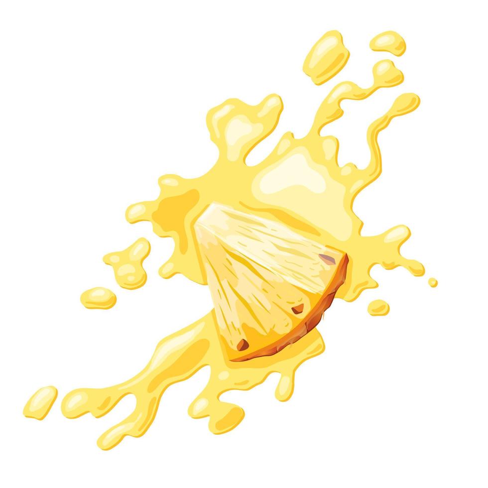 ananas juice tecknad serie vektor illustration
