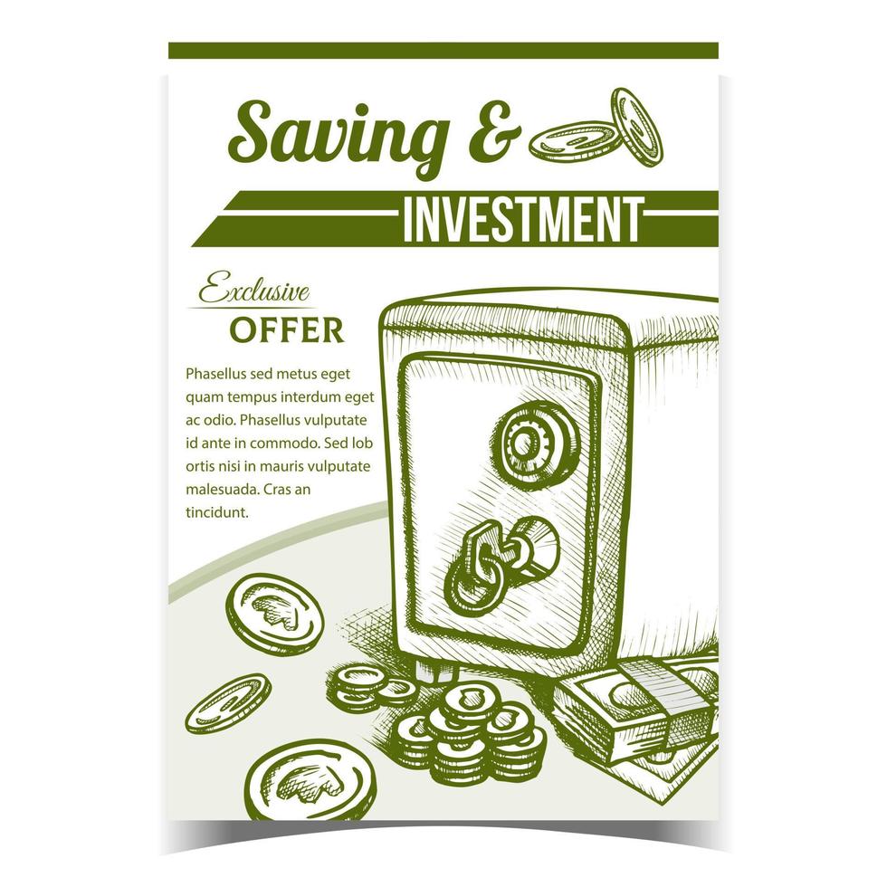 Werbebanner-Vektor für Einsparungen und Investitionen vektor