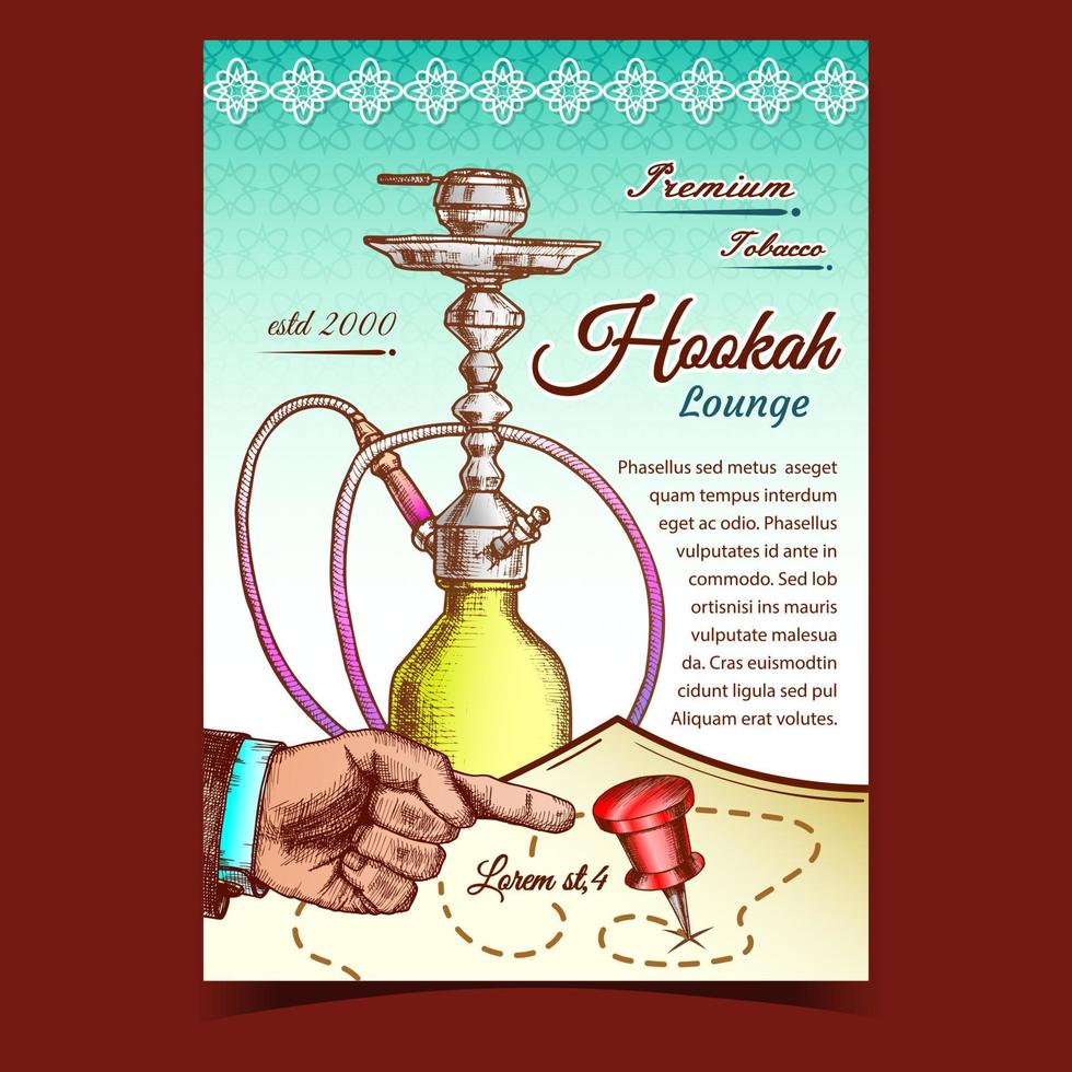 Shisha-Lounge-Bar mit Tabak-Banner-Vektor vektor