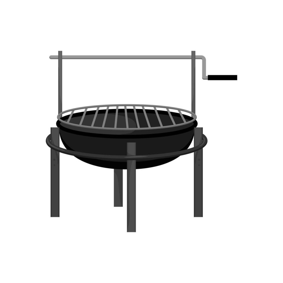 träkol utegrill grill tecknad serie vektor illustration