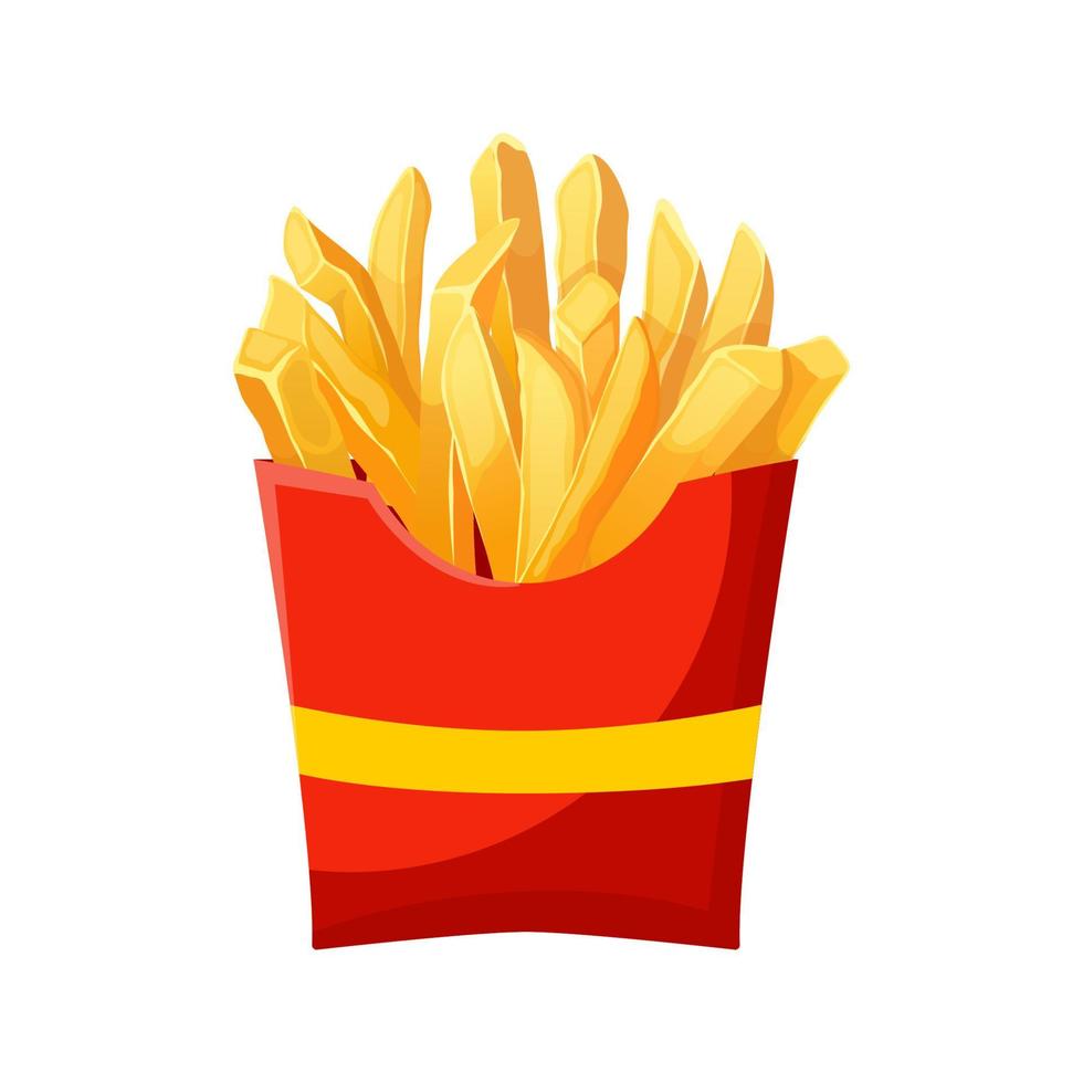 Pommes-Frites-Box Cartoon-Vektor-Illustration vektor