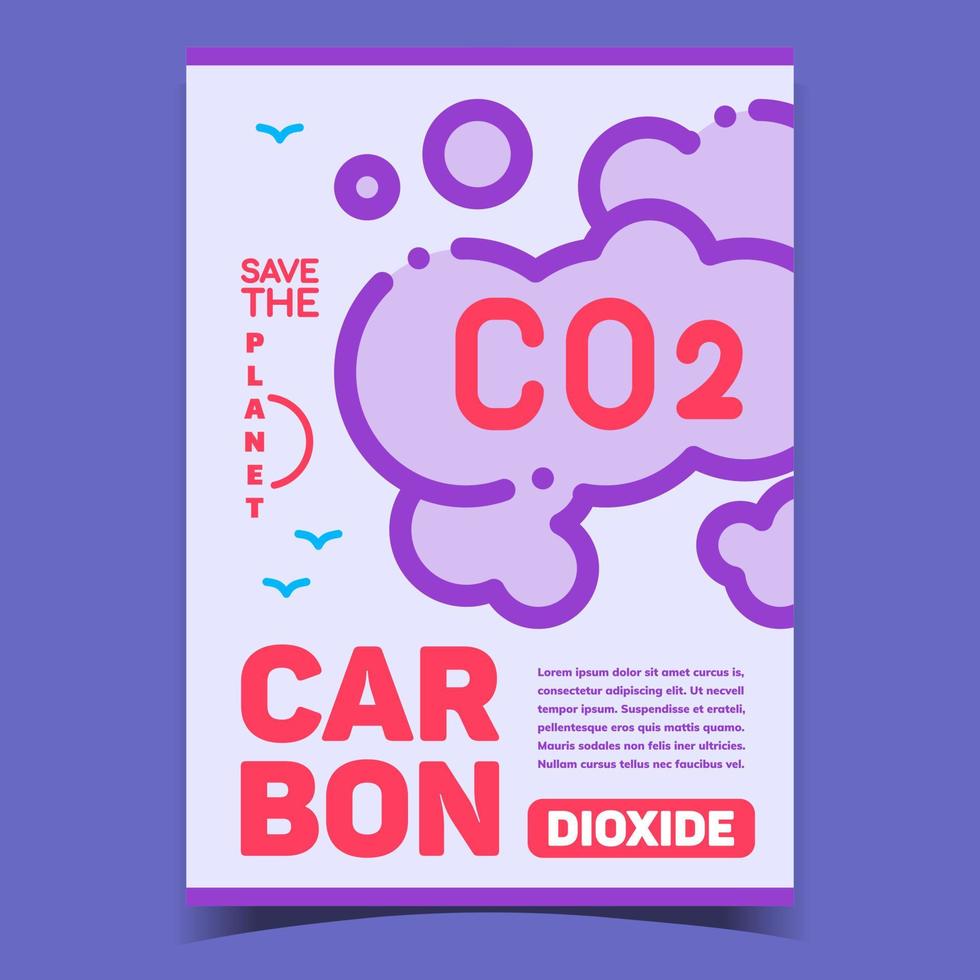 co2 carbone dioxid rök kreativ affisch vektor