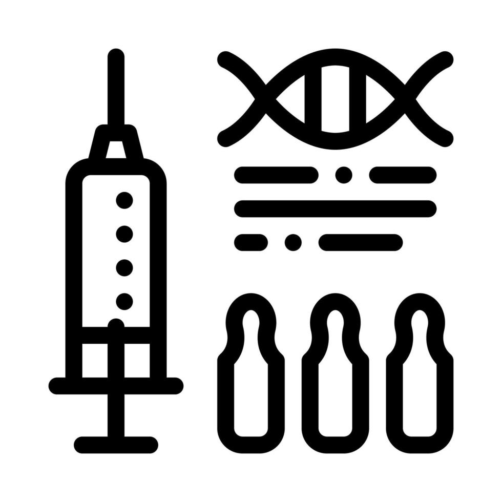 Spritze mit Ampullen Biohacking Symbol Vektor Illustration