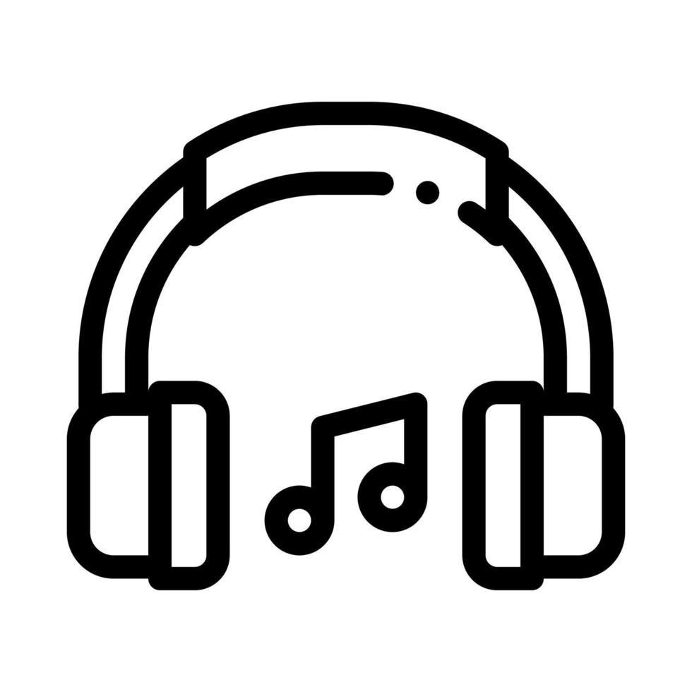 musik hörlurar och musikalisk anteckningar vektor ikon