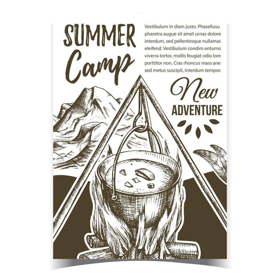 sommar läger äventyr reklam baner vektor