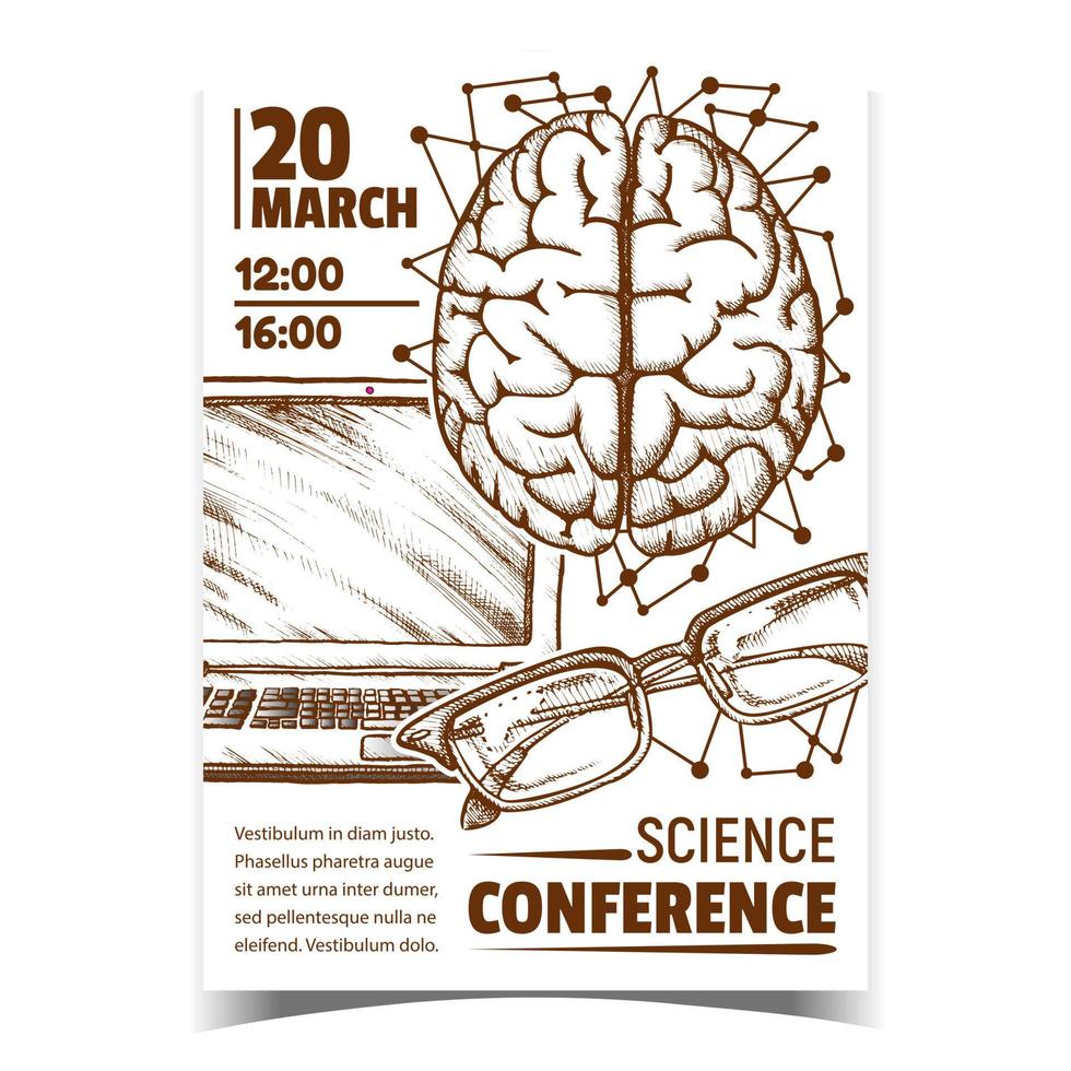 Promo-Poster-Vektor für die Medizin-Wissenschaftskonferenz vektor