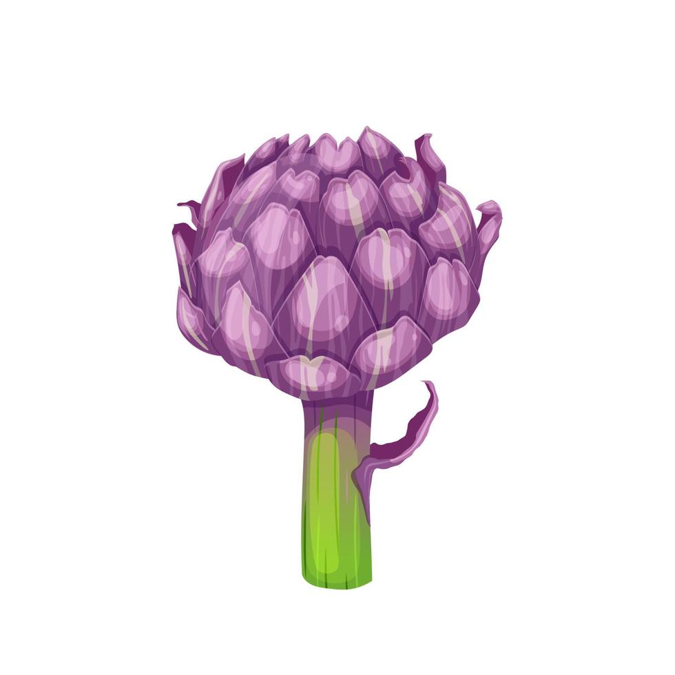 kronärtskocka lila tecknad serie vektor illustration