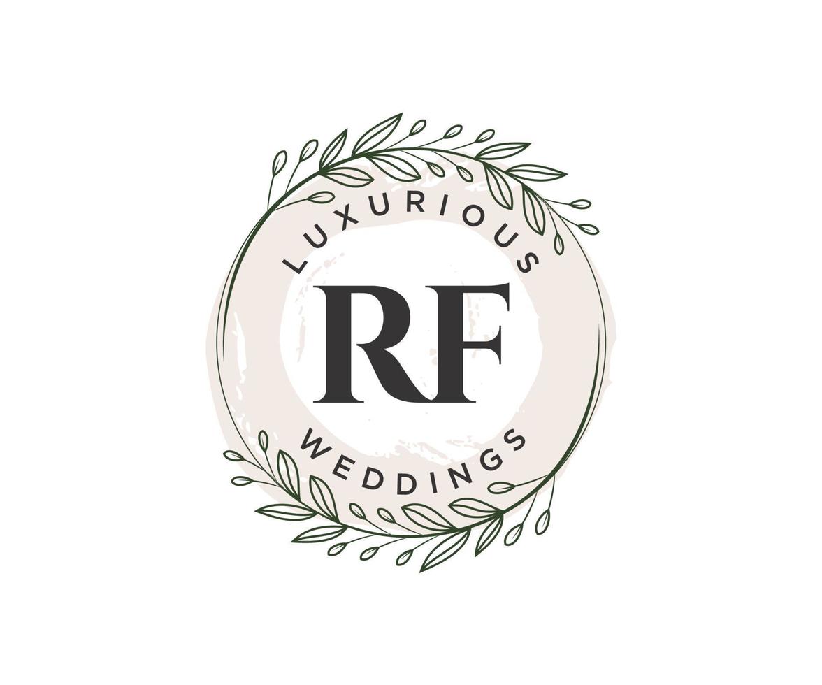 rf initialer brev bröllop monogram logotyper mall, hand dragen modern minimalistisk och blommig mallar för inbjudan kort, spara de datum, elegant identitet. vektor