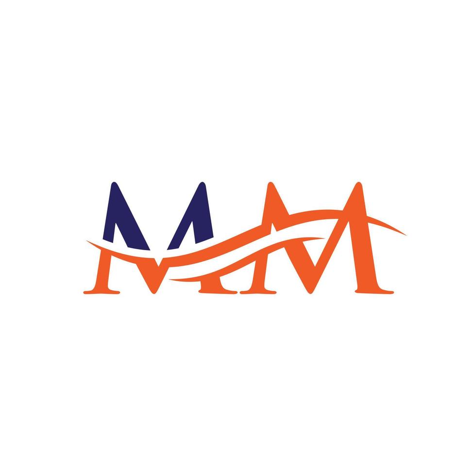 mm länkad logotyp för företag och företag identitet. kreativ brev mm logotyp vektor
