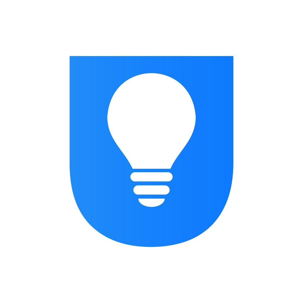buchstabe u elektrisches logo kombinieren mit vektorvorlage für glühbirnensymbole. Glühbirne Logo Zeichen Symbol vektor
