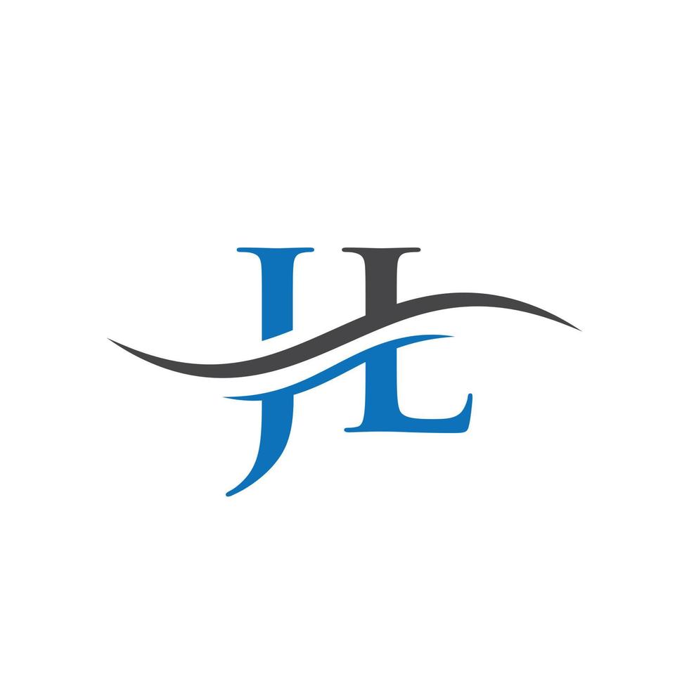 anfänglicher jl-buchstabe verknüpfte logo-vektorvorlage. Swoosh-Buchstabe jl-Logo-Design. jl-Logo-Design-Vektor vektor