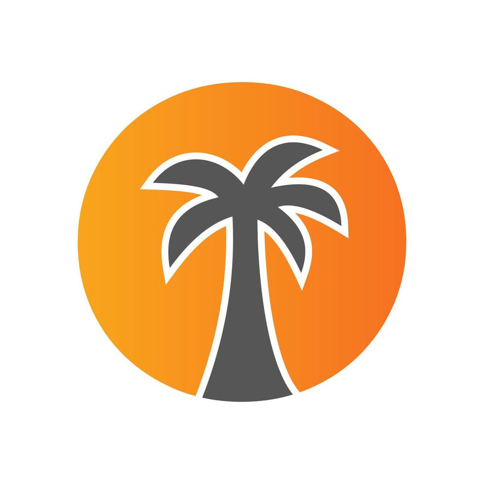 brev o handflatan träd logotyp design begrepp för resa strand landskap ikon vektor mall