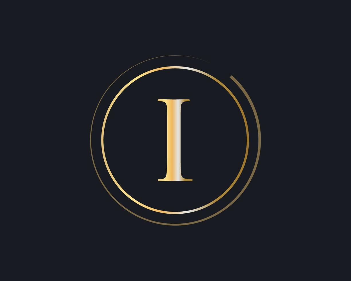 buchstabe i logo für luxussymbol, elegantes und stilvolles zeichen vektor