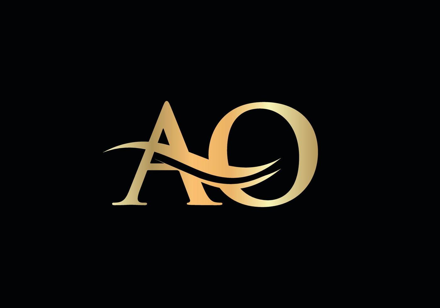 Swoosh-Buchstabe ao Logo-Design für Geschäfts- und Firmenidentität. Wasserwellen-AO-Logo mit modernem Trend vektor
