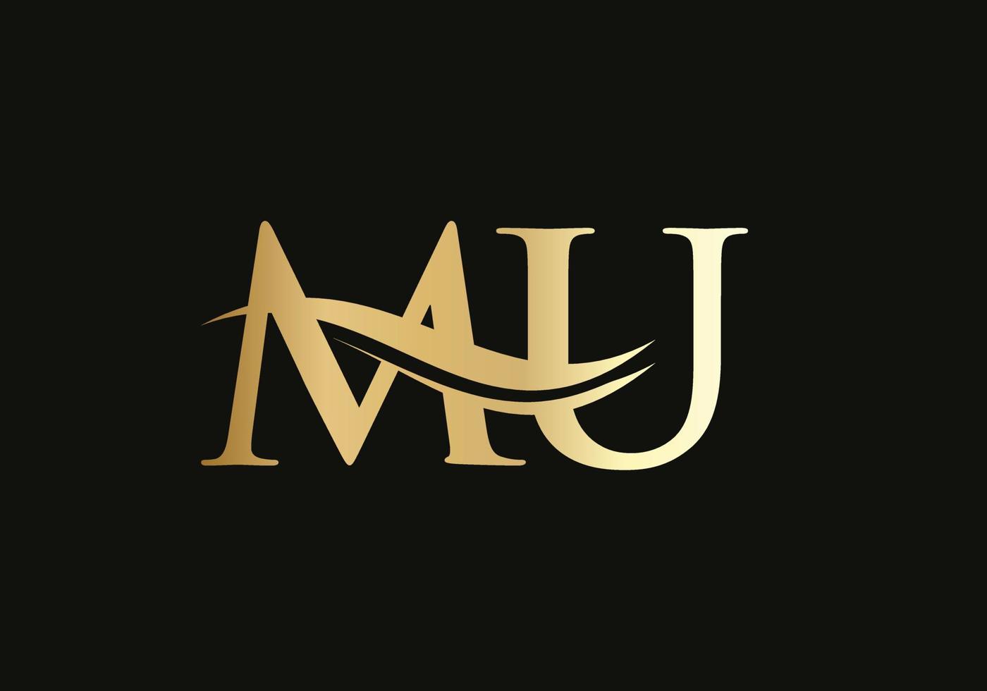 modernes mu-logo für luxusbranding. anfänglicher mu-Buchstaben-Business-Logo-Design-Vektor vektor