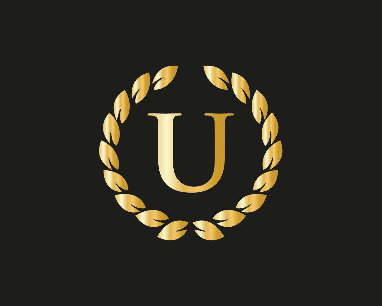 Buchstabe u Luxus-Logo-Vorlage in Vektor für Restaurant, Lizenzgebühren, Boutique, Café, Hotel, Heraldik, Schmuck und Modeidentität