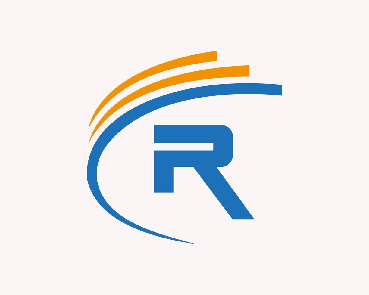 buchstabe r logo design für business, bau, technologie und immobiliensymbol vektor
