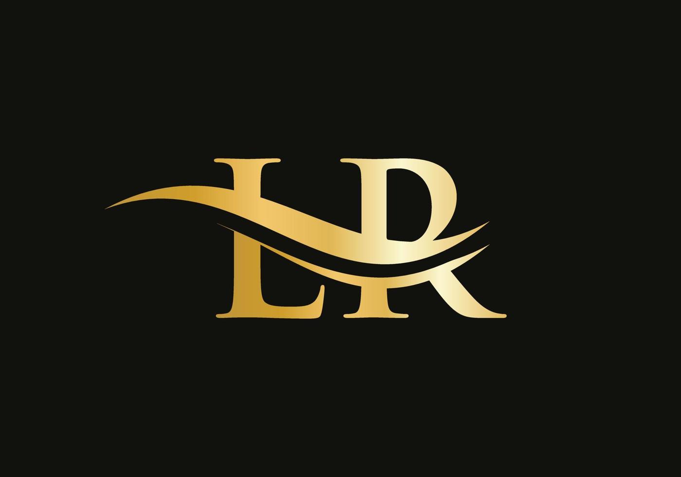 Swoosh-Buchstabe lr-Logo-Design für Geschäfts- und Firmenidentität. Wasserwellen-LR-Logo mit modernem Trend vektor