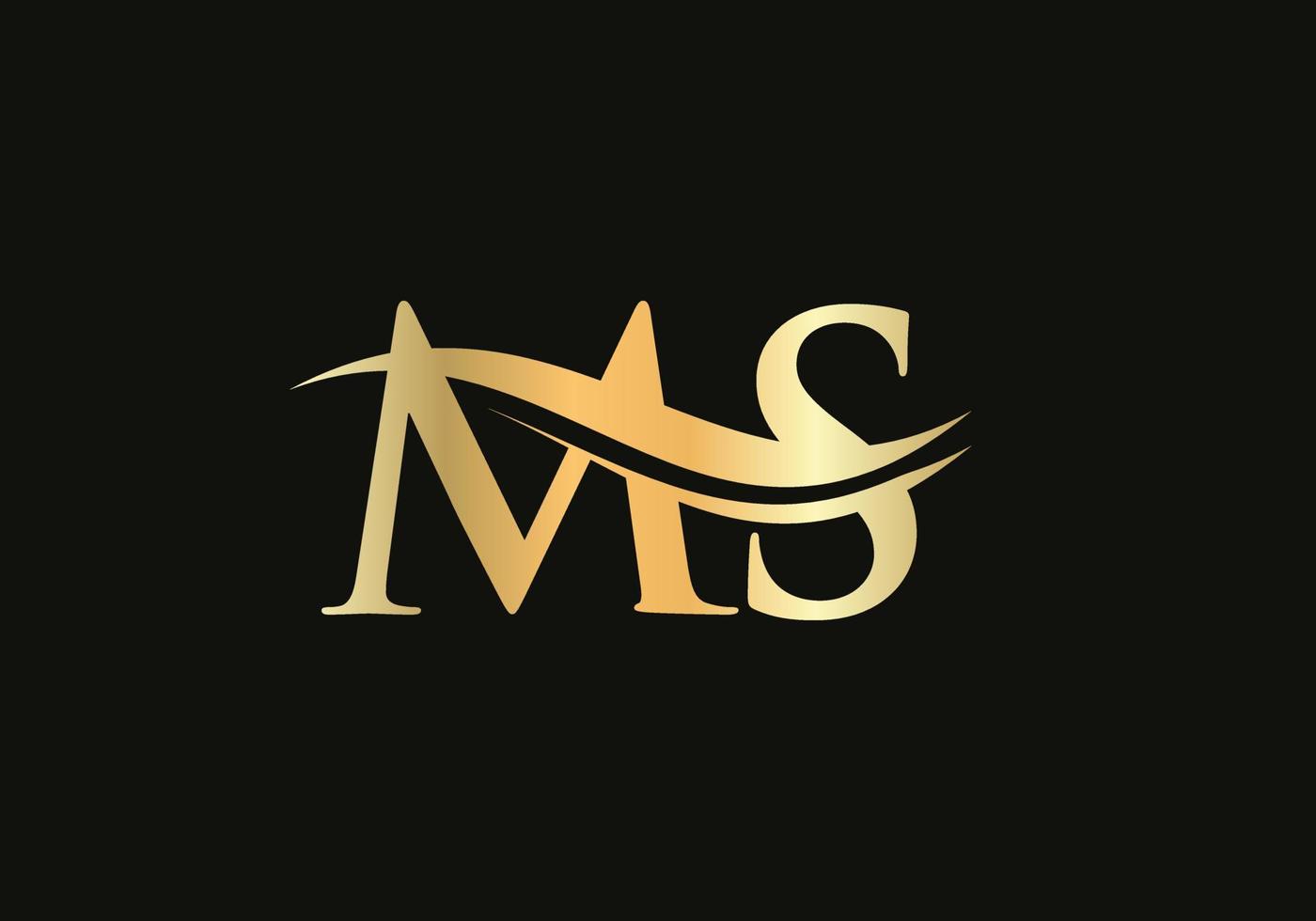 ms verknüpftes Logo für Geschäfts- und Firmenidentität. kreativer brief ms logo vektor